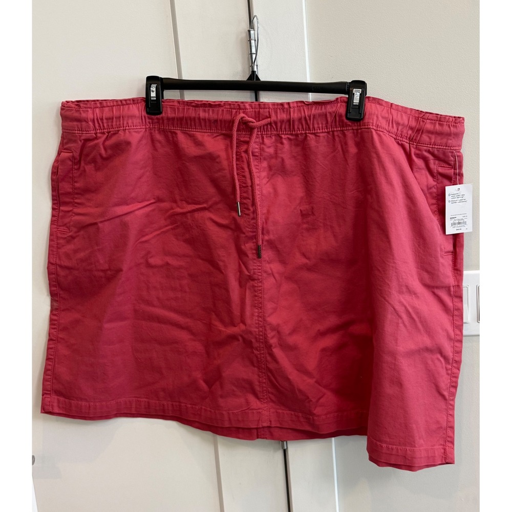 Croft & Barrow Plus Womens Skirt 4X Watermelon Pink Elastic Drawstring Waist